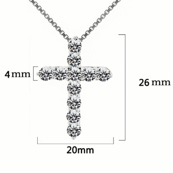 New 925 Sterling Silver Cross Pendant Necklace, nice Necklace, cute Necklace - Picture 5 of 6